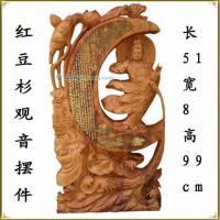 匠心獨運，祈福納祥 木雕根雕藝術品中的紅豆杉滴水觀音